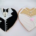 Bride & Groom Wedding Heart Cookies | Estay CookieMama714